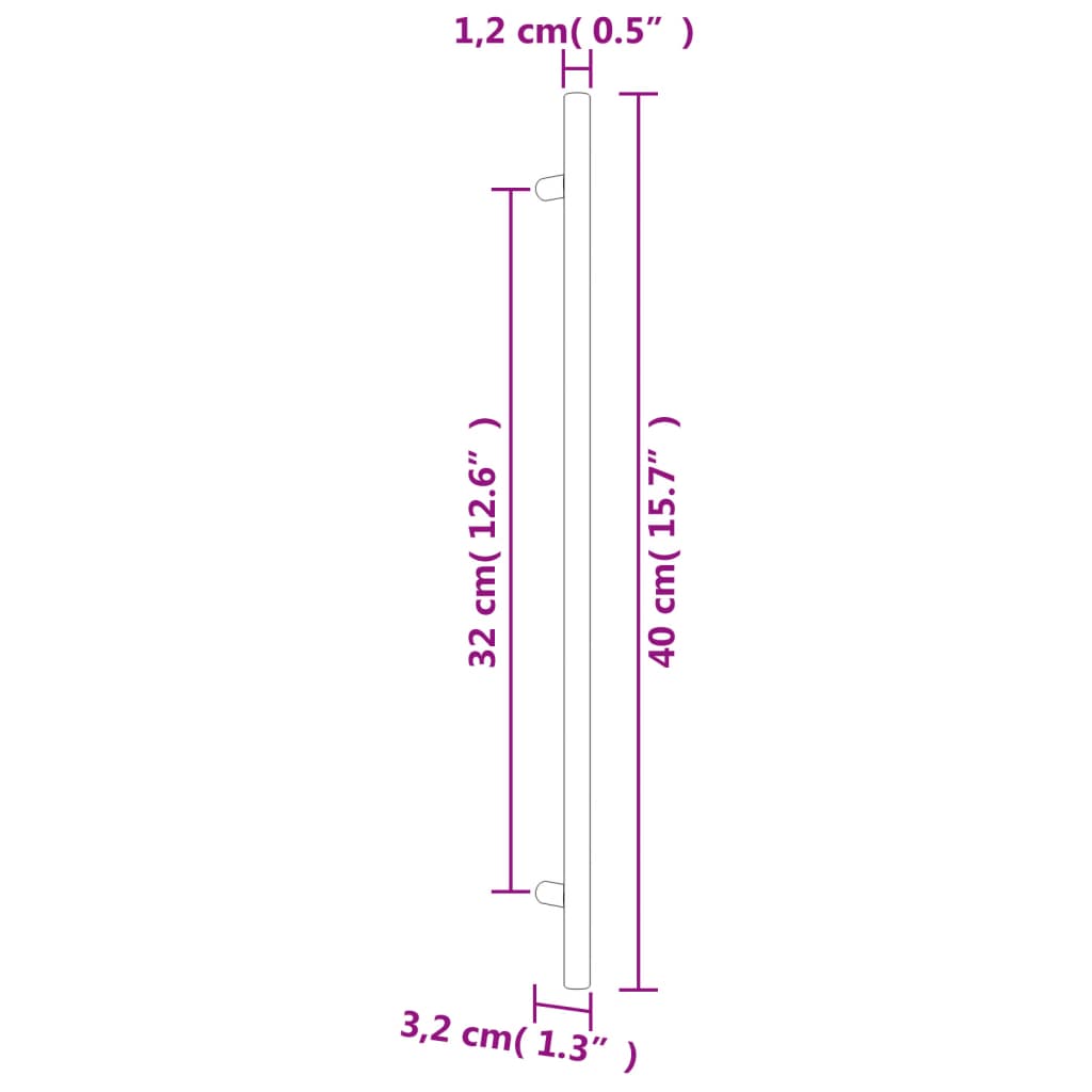 Möbelgriffe 20 Stk. Silbern 320 mm Edelstahl