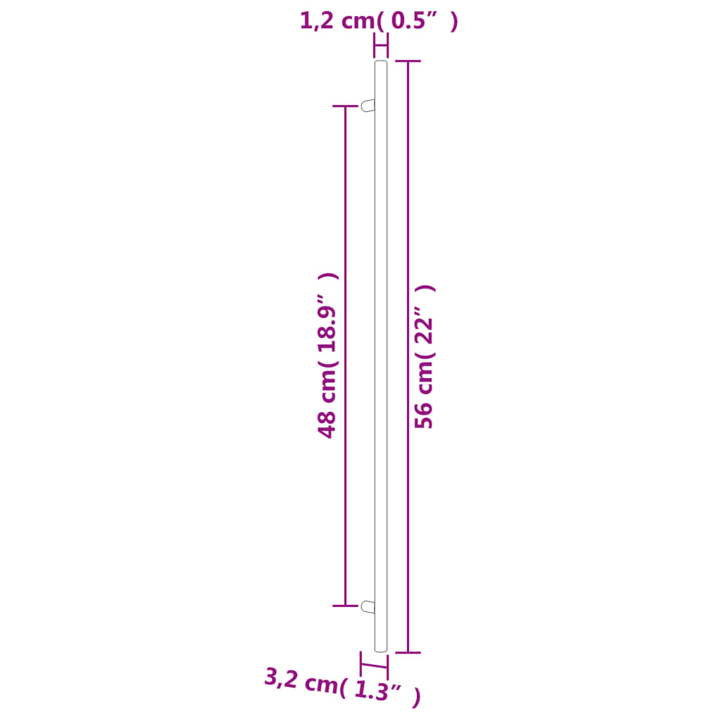 Möbelgriffe 20 Stk. Silbern 480 mm Edelstahl