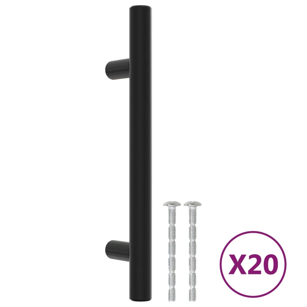 Möbelgriffe 20 Stk. Schwarz 96 mm Edelstahl