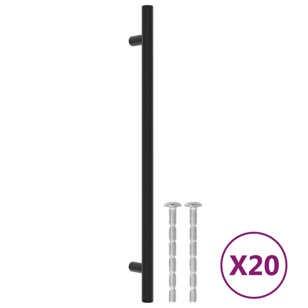 Möbelgriffe 20 Stk. Schwarz 224 mm Edelstahl