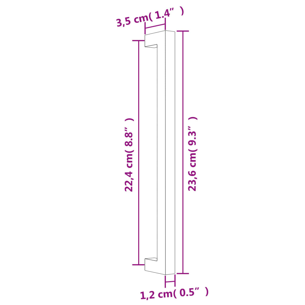 Möbelgriffe 20 Stk. Silbern 224 mm Edelstahl