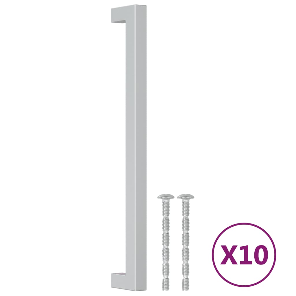 Möbelgriffe 10 Stk. Silbern 224 mm Edelstahl