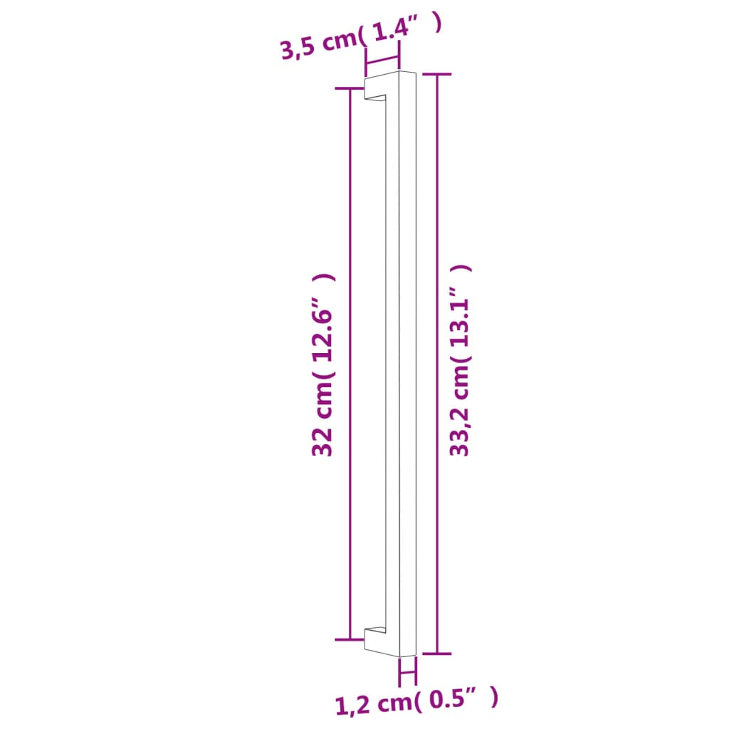 Möbelgriffe 10 Stk. Silbern 320 mm Edelstahl