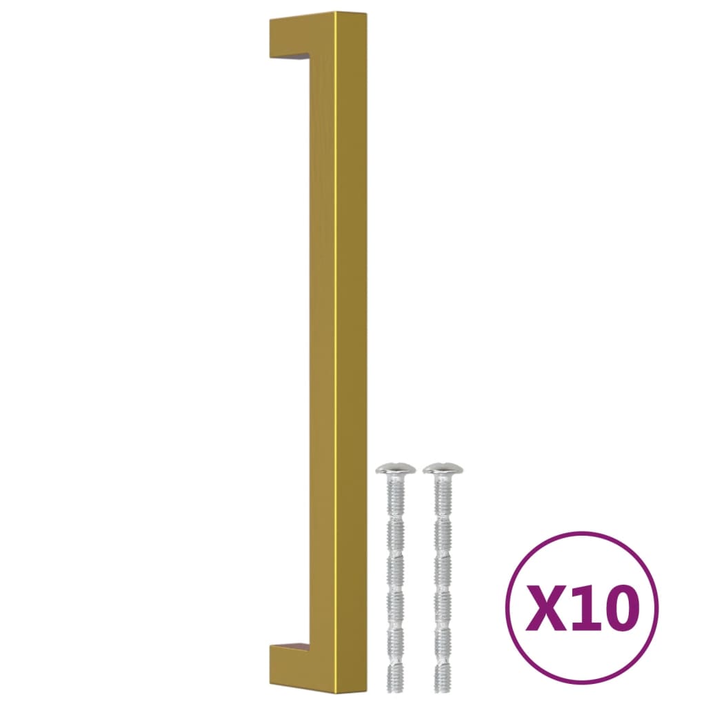 Möbelgriffe 10 Stk. Golden 192 mm Edelstahl