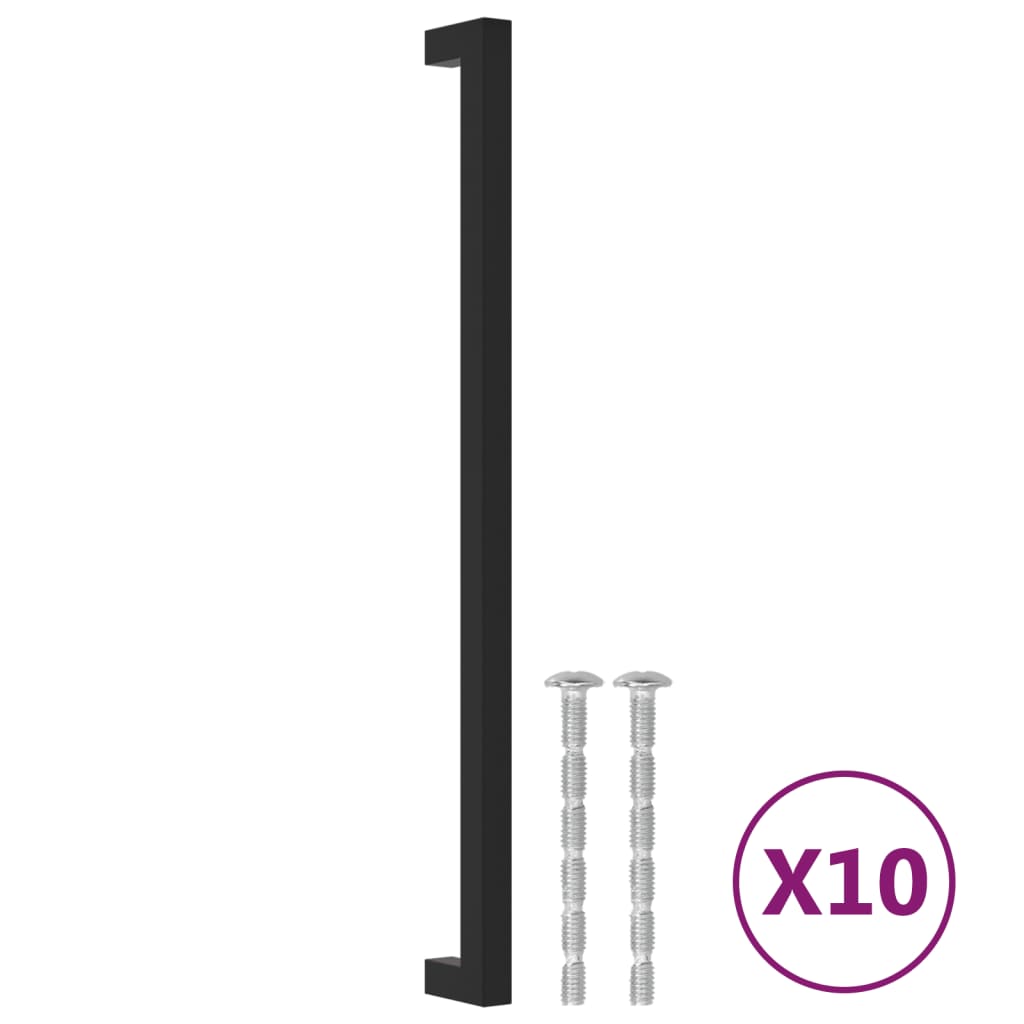 Möbelgriffe 10 Stk. Schwarz 320 mm Edelstahl