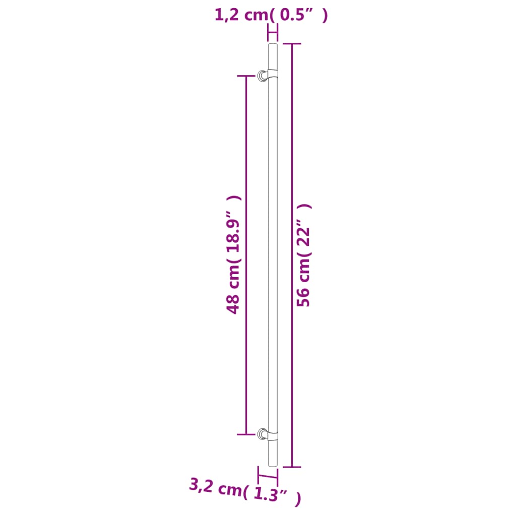Möbelgriffe 20 Stk. Silbern 480 mm Edelstahl