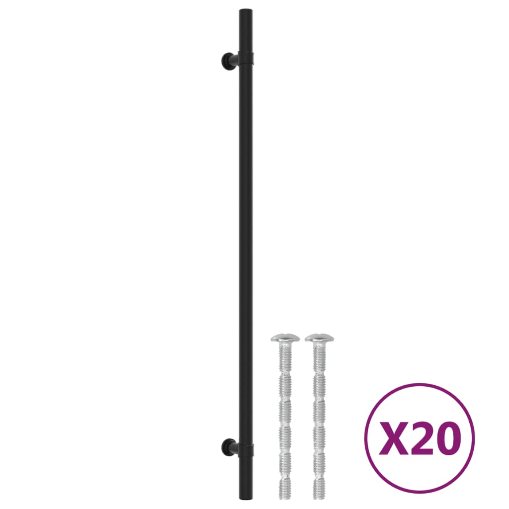 Möbelgriffe 20 Stk. Schwarz 320 mm Edelstahl