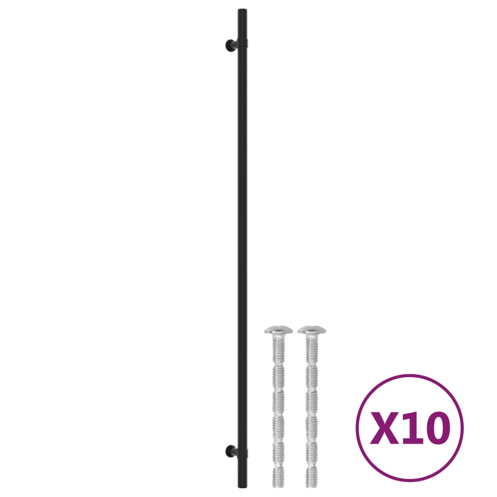 Möbelgriffe 10 Stk. Schwarz 480 mm Edelstahl