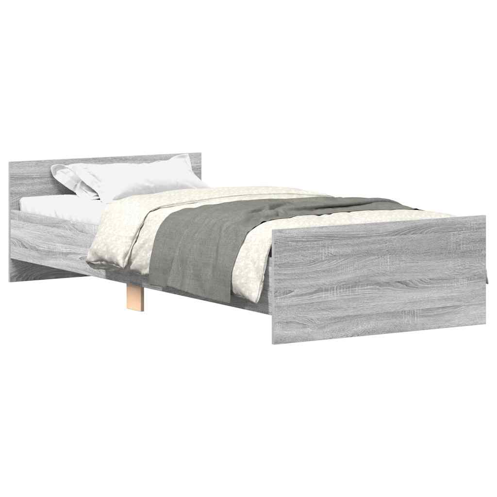 Bed frame Grey Sonoma 90x200 cm wood material