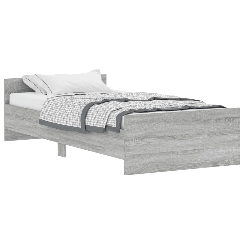 Cadre de lit Sonoma gris 100x200 cm en bois