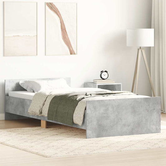 Bed frame concrete grey 90x190 cm wood material