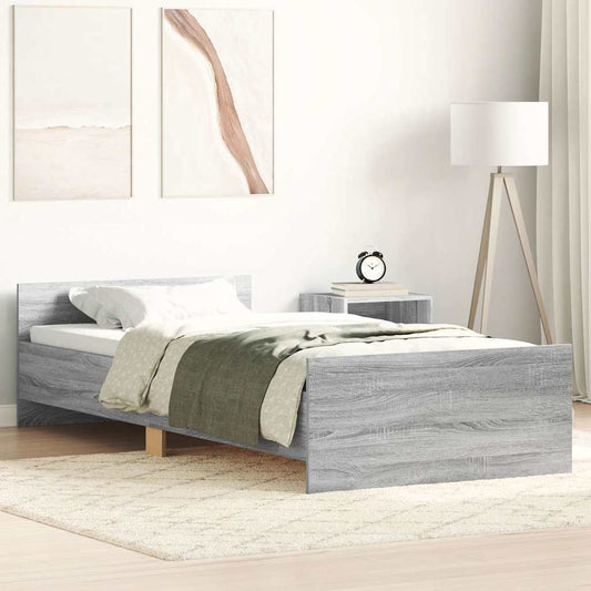 Bed frame Grey Sonoma 90x190 cm wood material