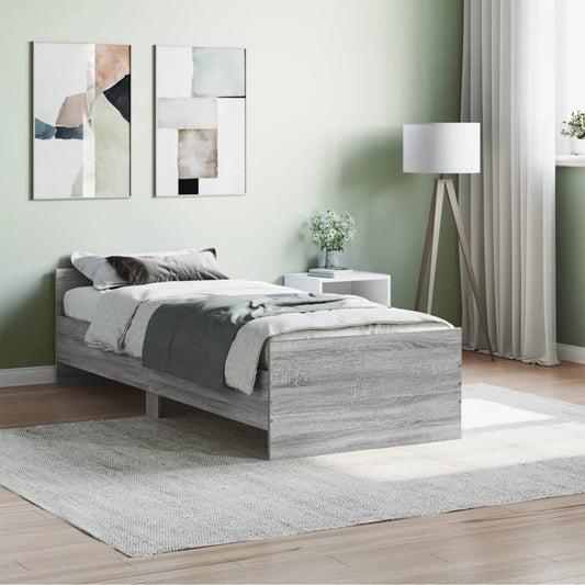 Bed frame Grey Sonoma 75x190 cm wood material