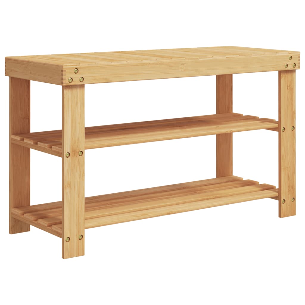 Étagère à chaussures avec 3 étagères 70x27,5x45 cm bambou