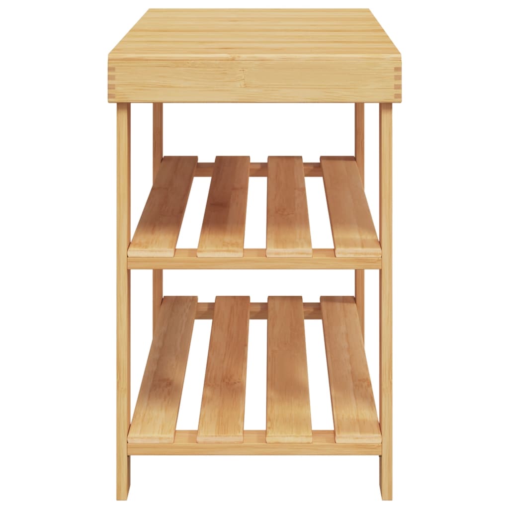 Étagère à chaussures avec 3 étagères 70x27,5x45 cm bambou