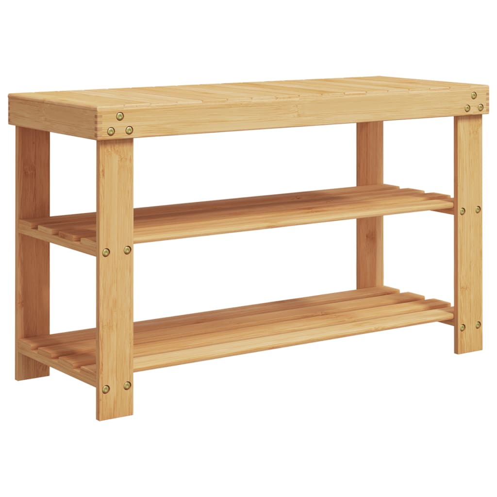 Étagère à chaussures avec 3 étagères 70x27,5x45 cm bambou