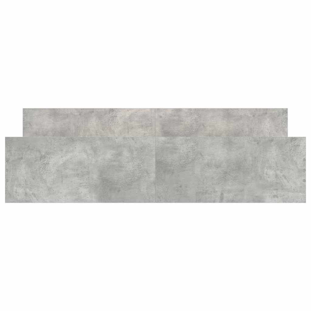 Bettgestell mit Kopf- und Fußteil Betongrau 200x200 cm