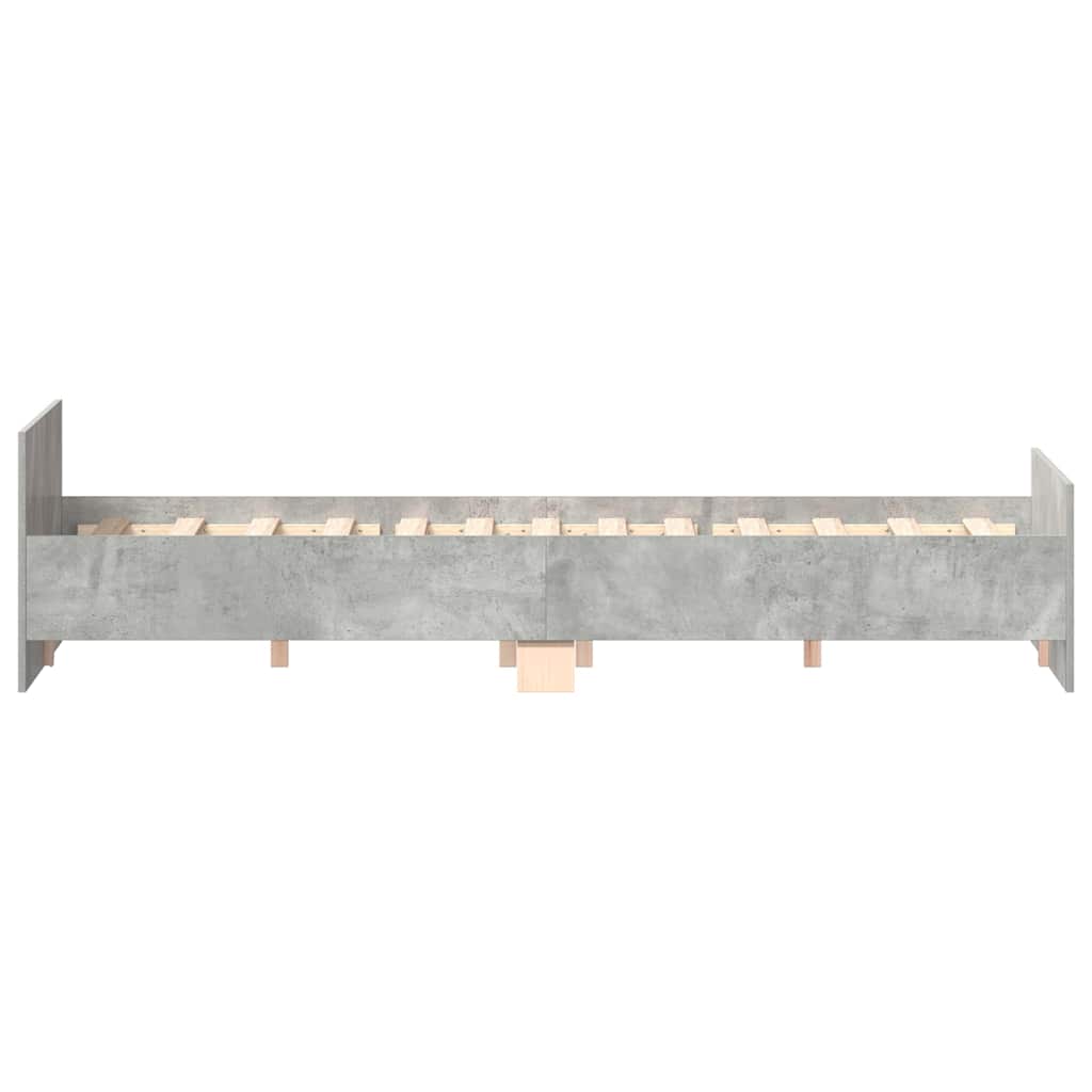 Bettgestell mit Kopf- und Fußteil Betongrau 120x200 cm