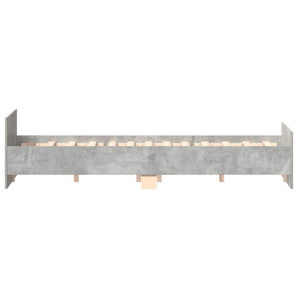 Bettgestell mit Kopf- und Fußteil Betongrau 140x200 cm