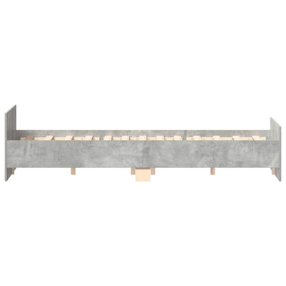 Bettgestell mit Kopf- und Fußteil Betongrau 140x200 cm