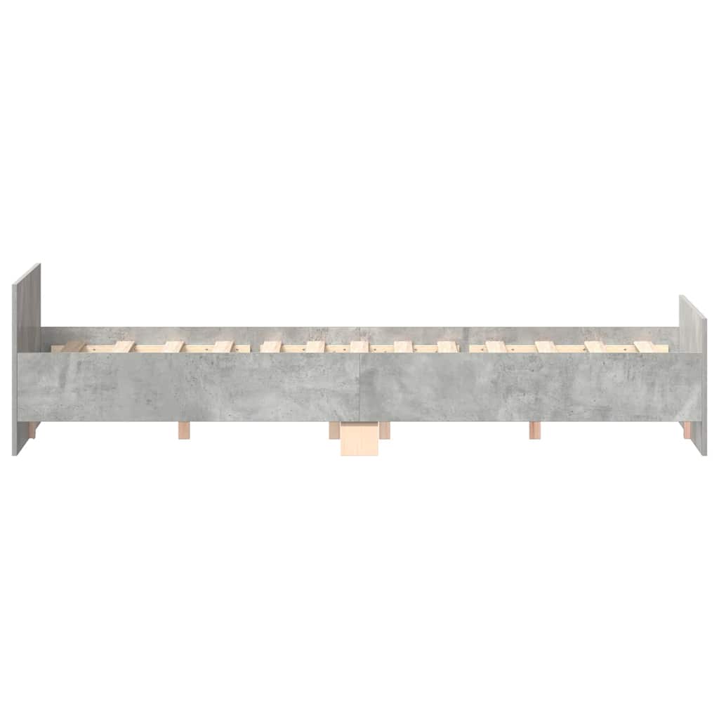 Bettgestell mit Kopf- und Fußteil Betongrau 150x200 cm