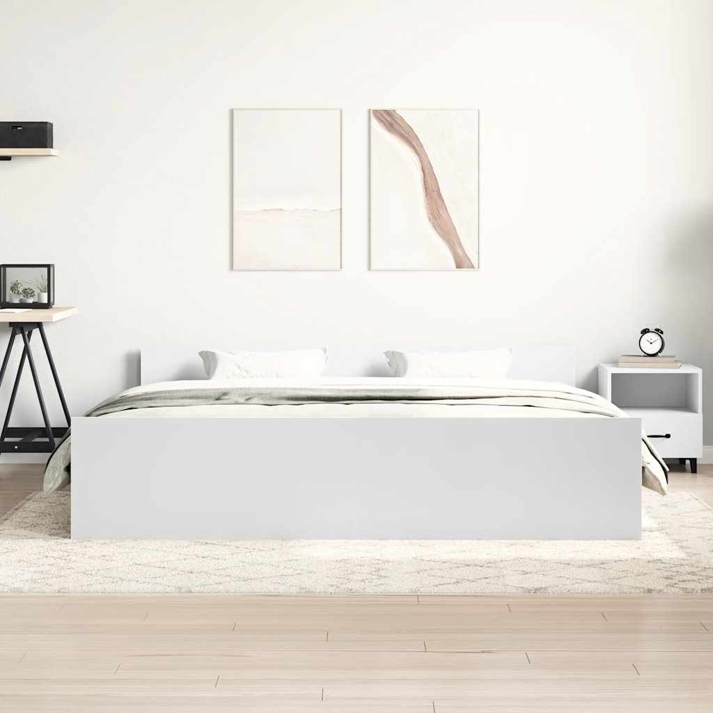 Bettgestell mit Kopf- und Fußteil Weiß 160x200 cm