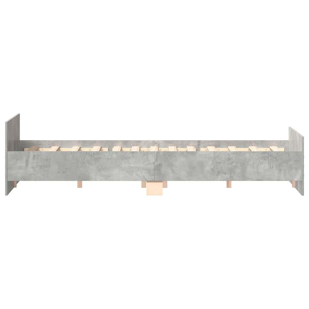 Bettgestell mit Kopf- und Fußteil Betongrau 180x200 cm