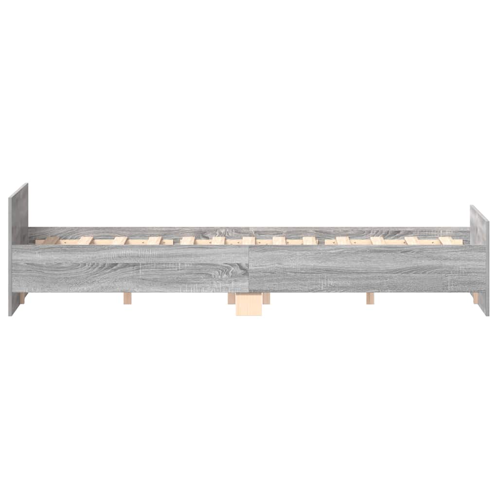 Bettgestell mit Kopf- und Fußteil Grau Sonoma 140x190 cm