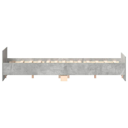 Bettgestell mit Kopf- und Fußteil Betongrau 135x190 cm