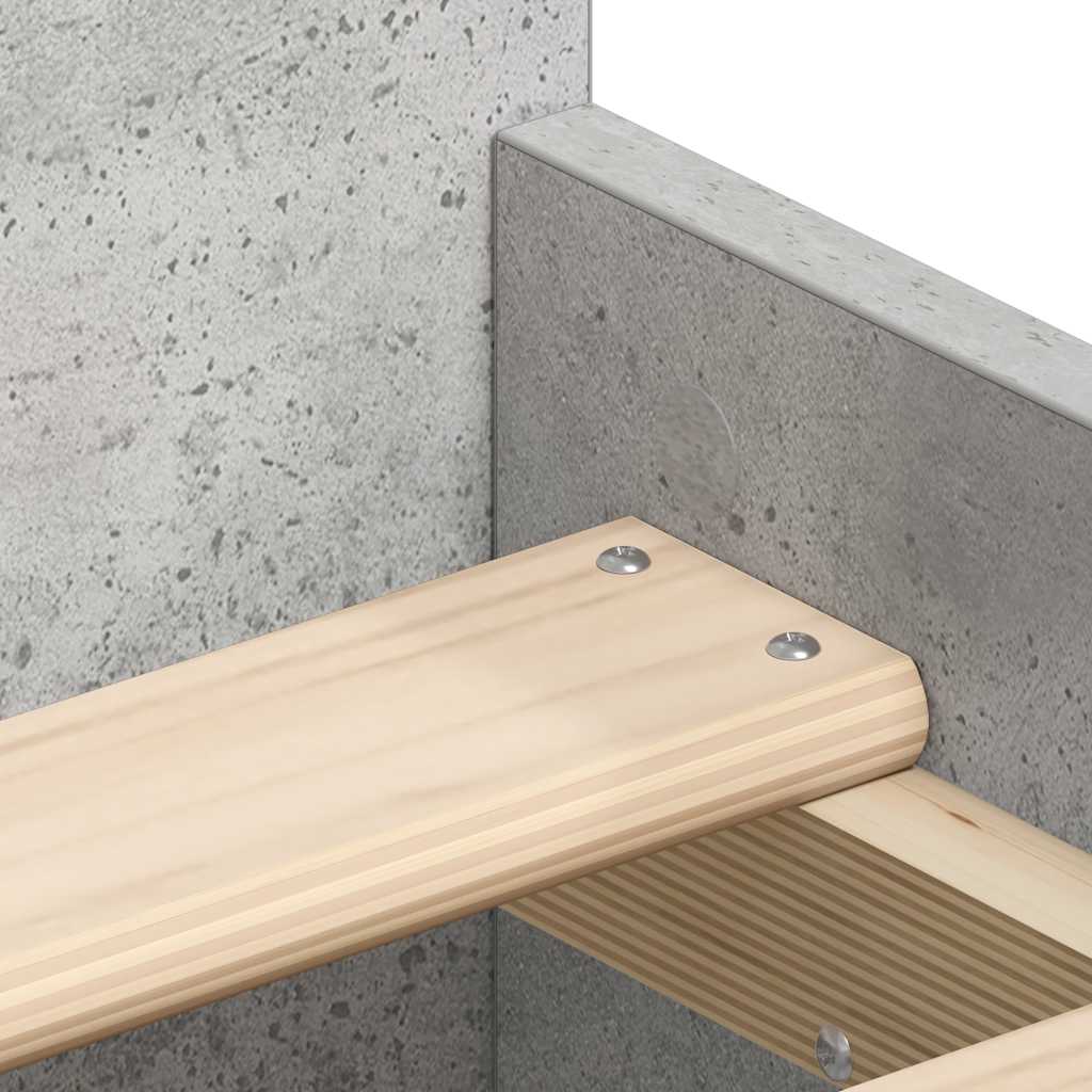 Bettgestell mit Kopf- und Fußteil Betongrau 75x190 cm