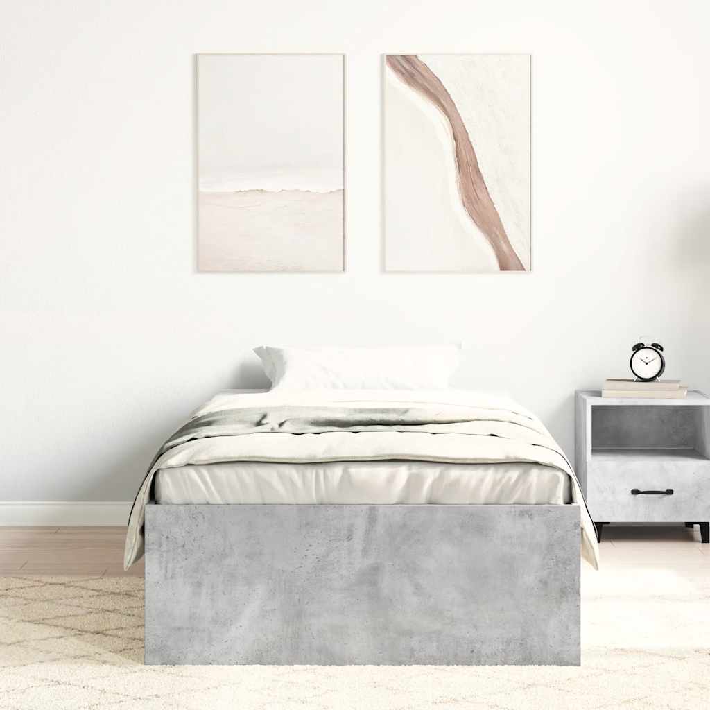 Bettgestell Betongrau 100x200 cm