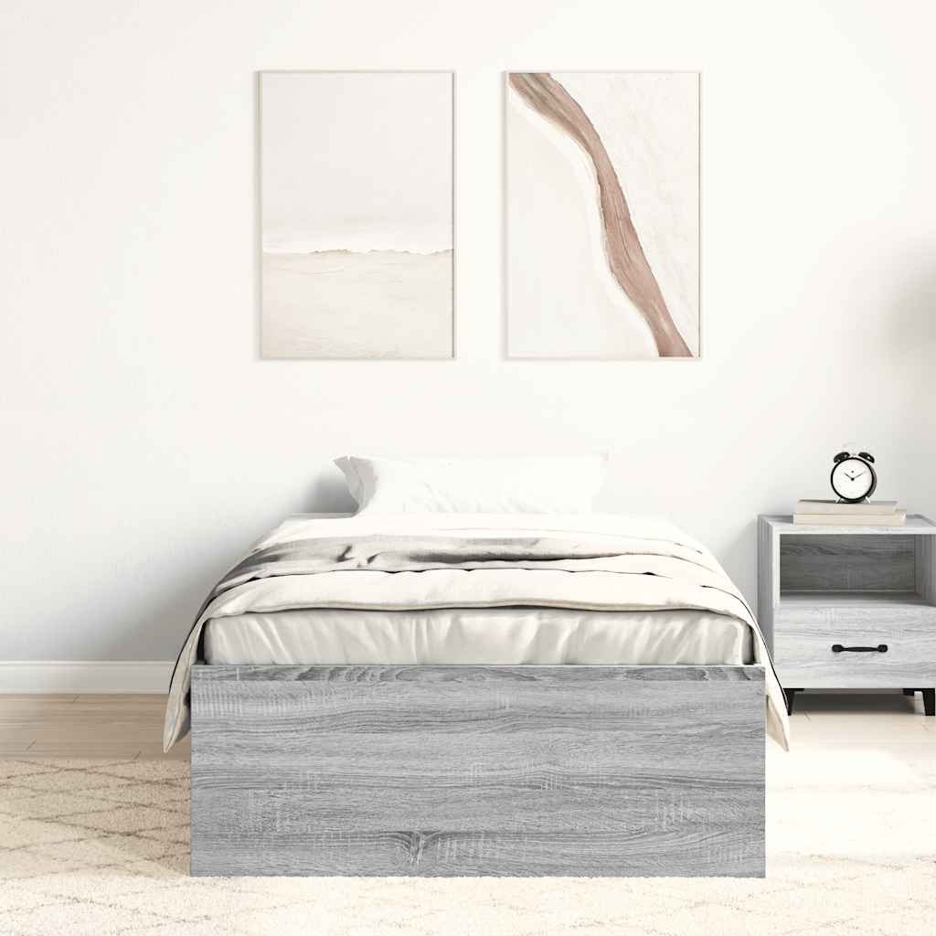 Bettgestell Grau Sonoma 90x190 cm