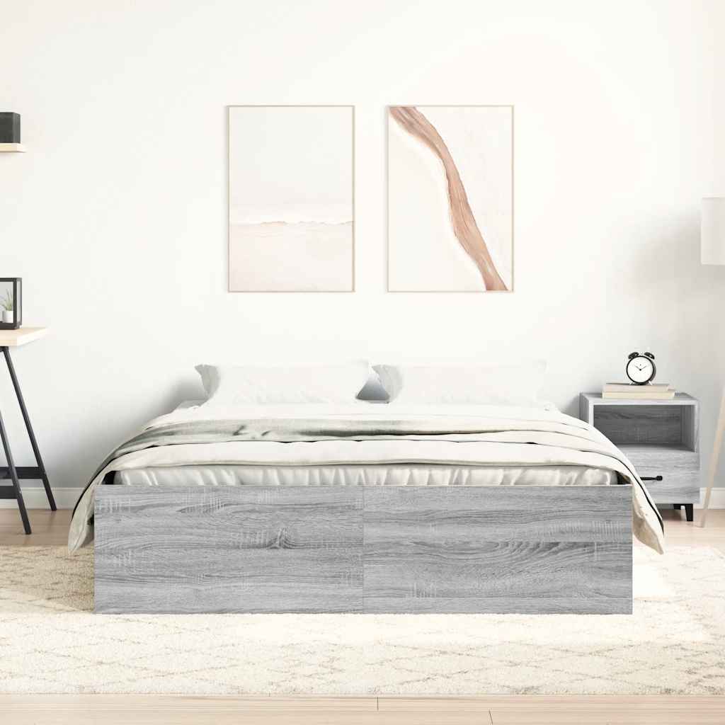 Bettgestell Grau Sonoma 150x200 cm