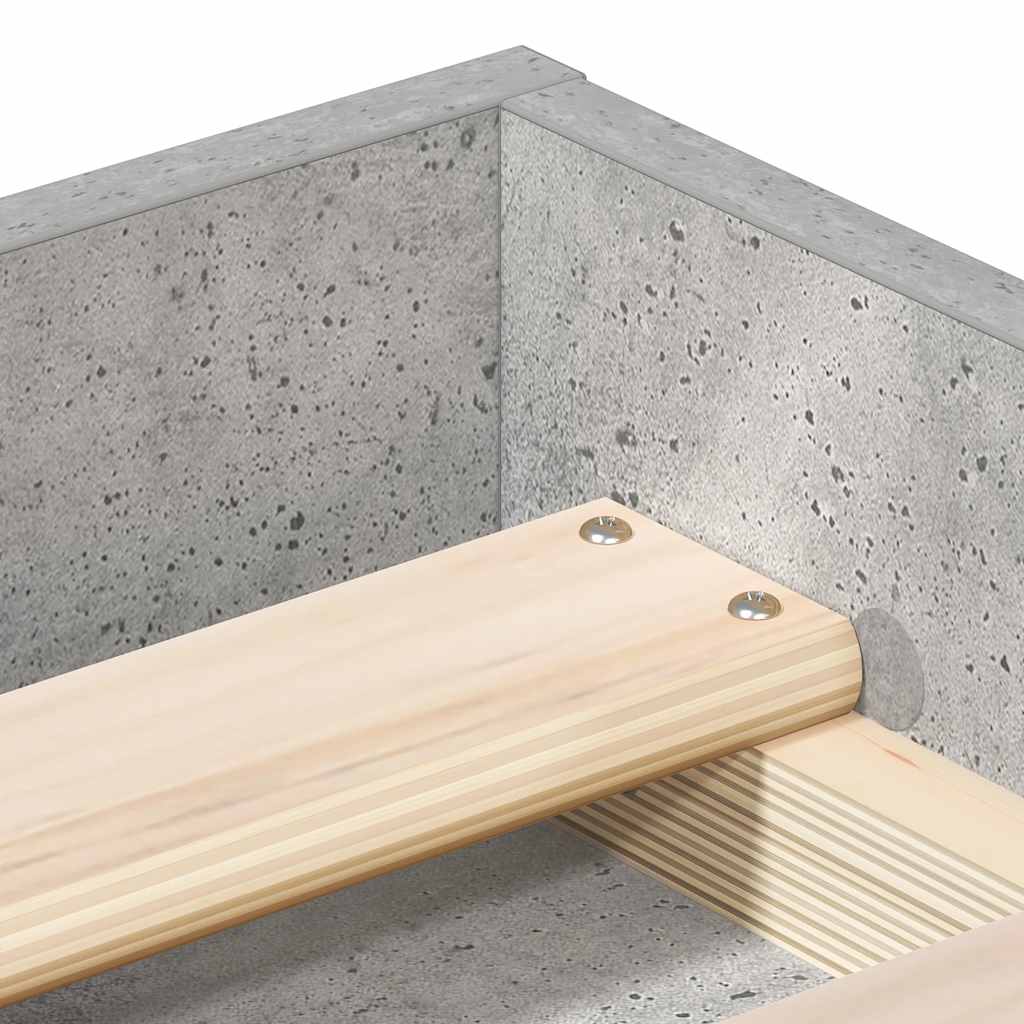 Bettgestell Betongrau 160x200 cm