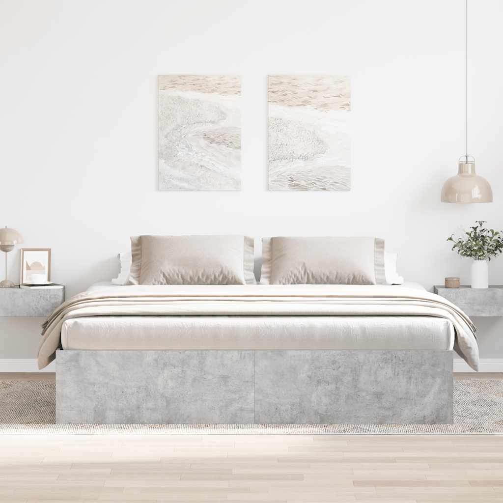 Bettgestell Betongrau 180x200 cm