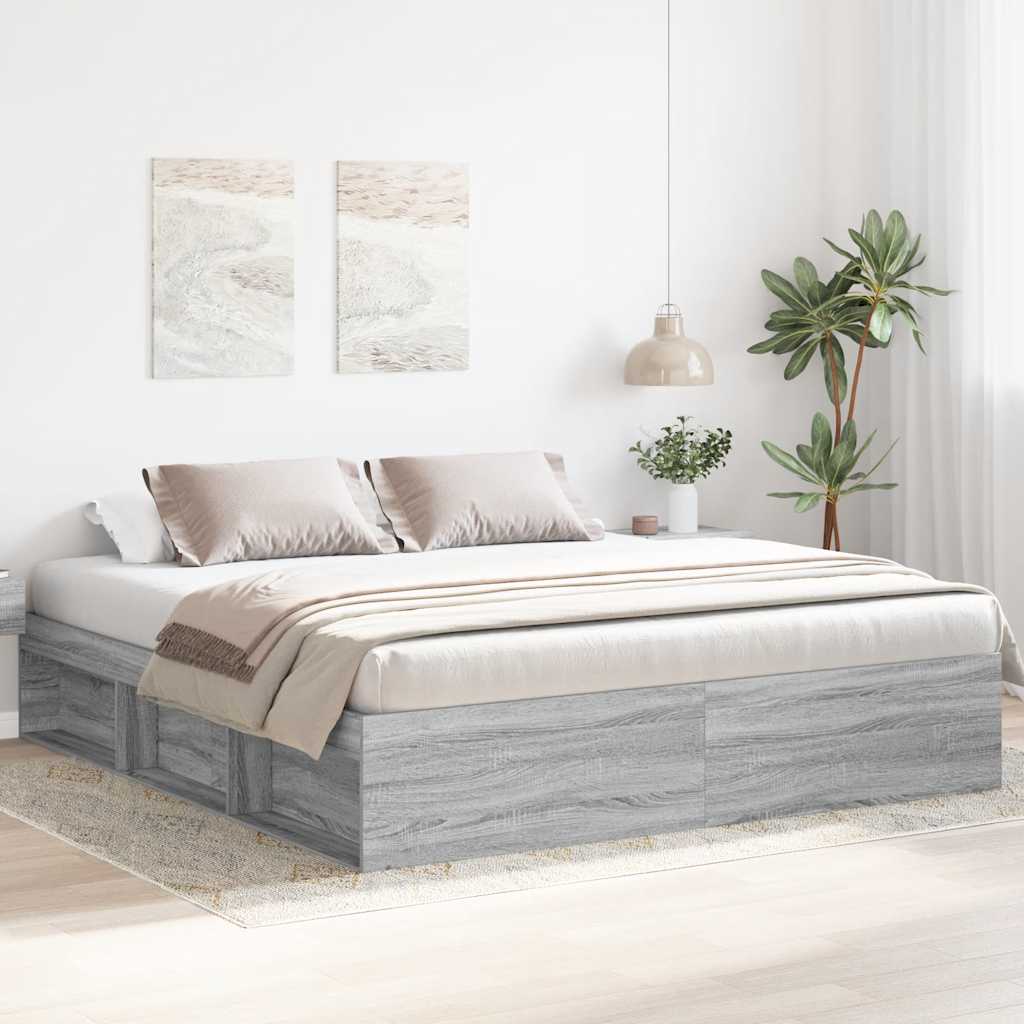 Bettgestell Grau Sonoma 180x200 cm