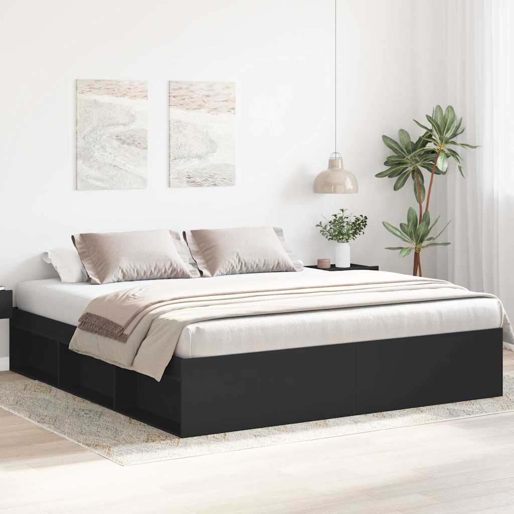 Bettgestell Schwarz 200x200 cm