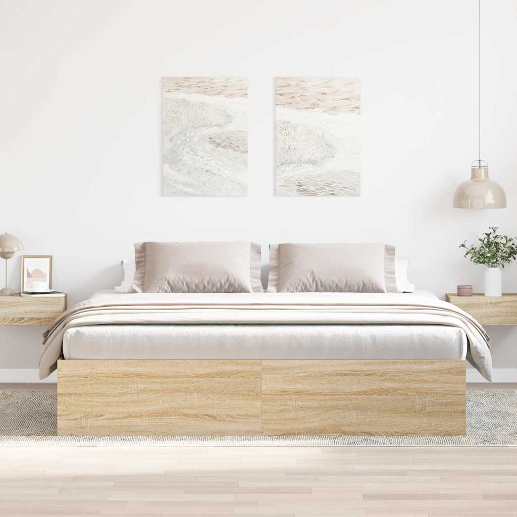 Bettgestell Sonoma-Eiche 200x200 cm