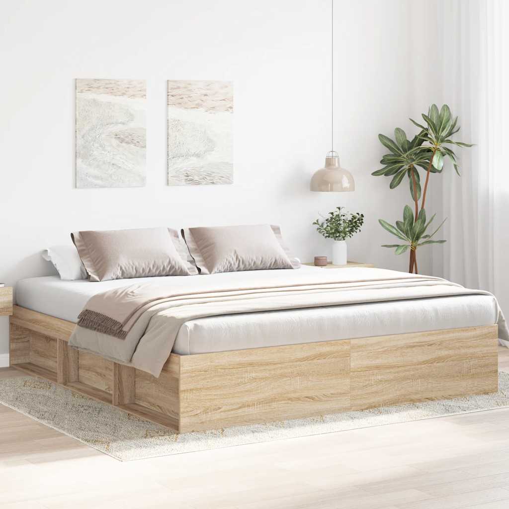 Bettgestell Sonoma-Eiche 200x200 cm