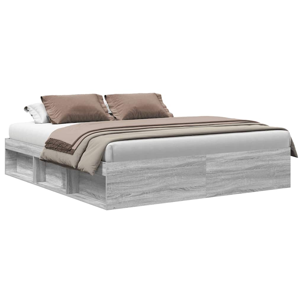 Bettgestell Grau Sonoma 200x200 cm