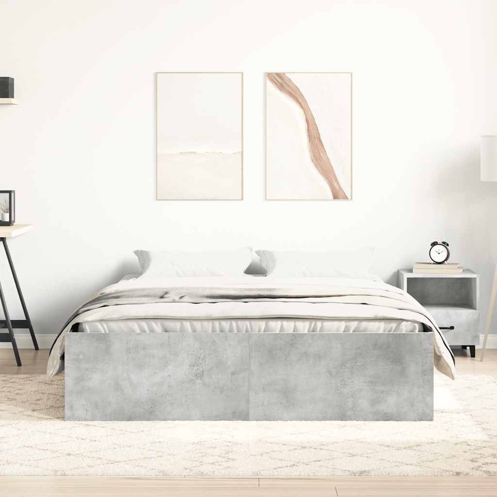 Bettgestell Betongrau 140x190 cm