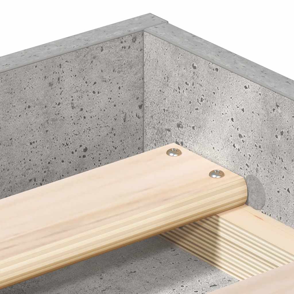 Bettgestell Betongrau 140x190 cm