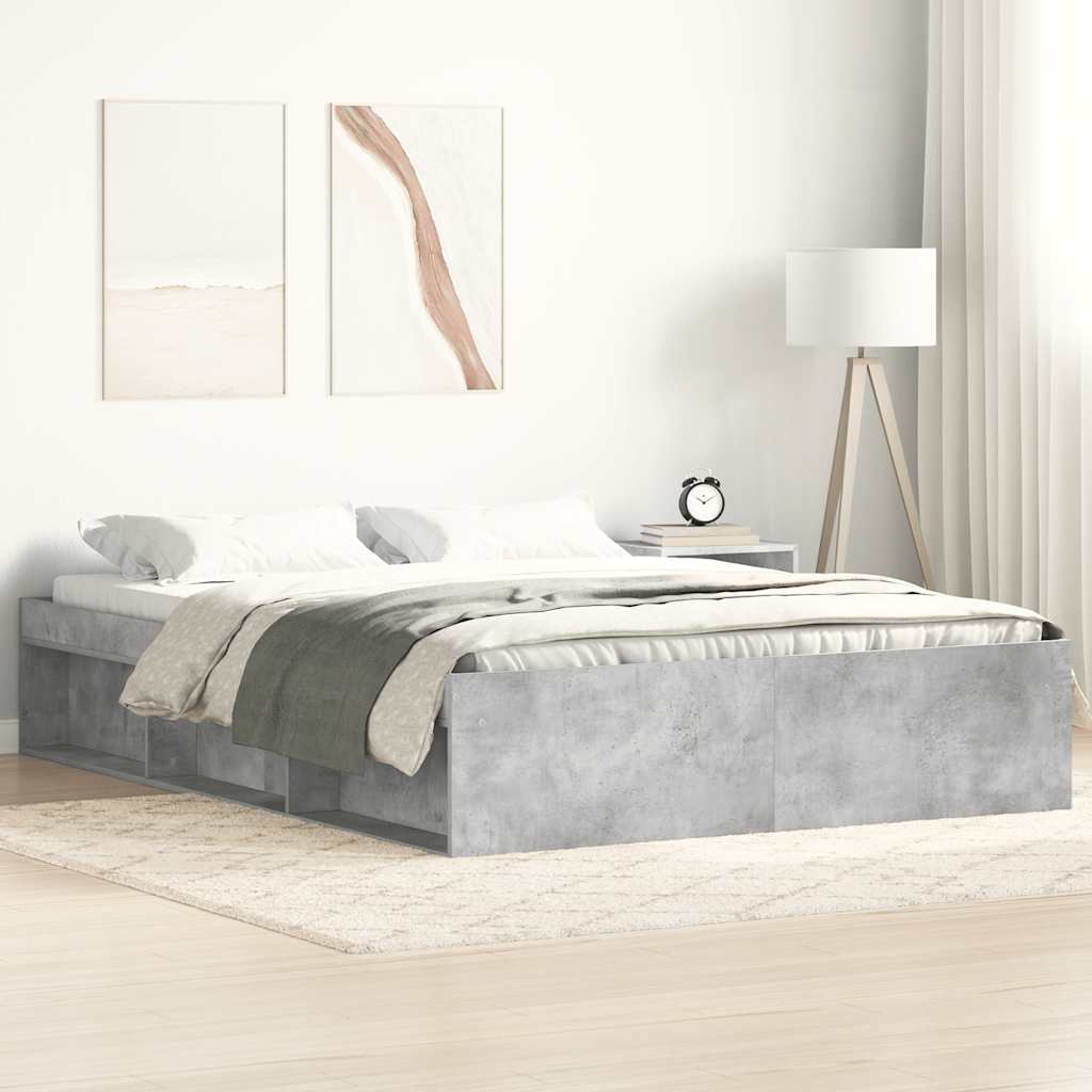 Bettgestell Betongrau 140x190 cm