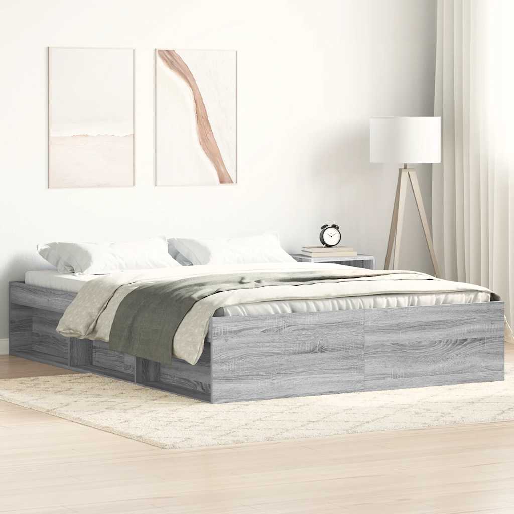 Bettgestell Grau Sonoma 140x190 cm