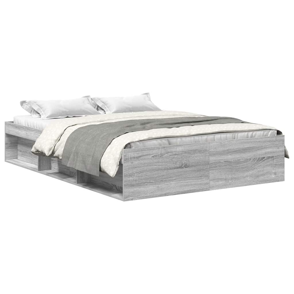 Bettgestell Grau Sonoma 135x190 cm