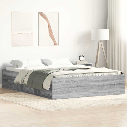 Bettgestell Grau Sonoma 135x190 cm