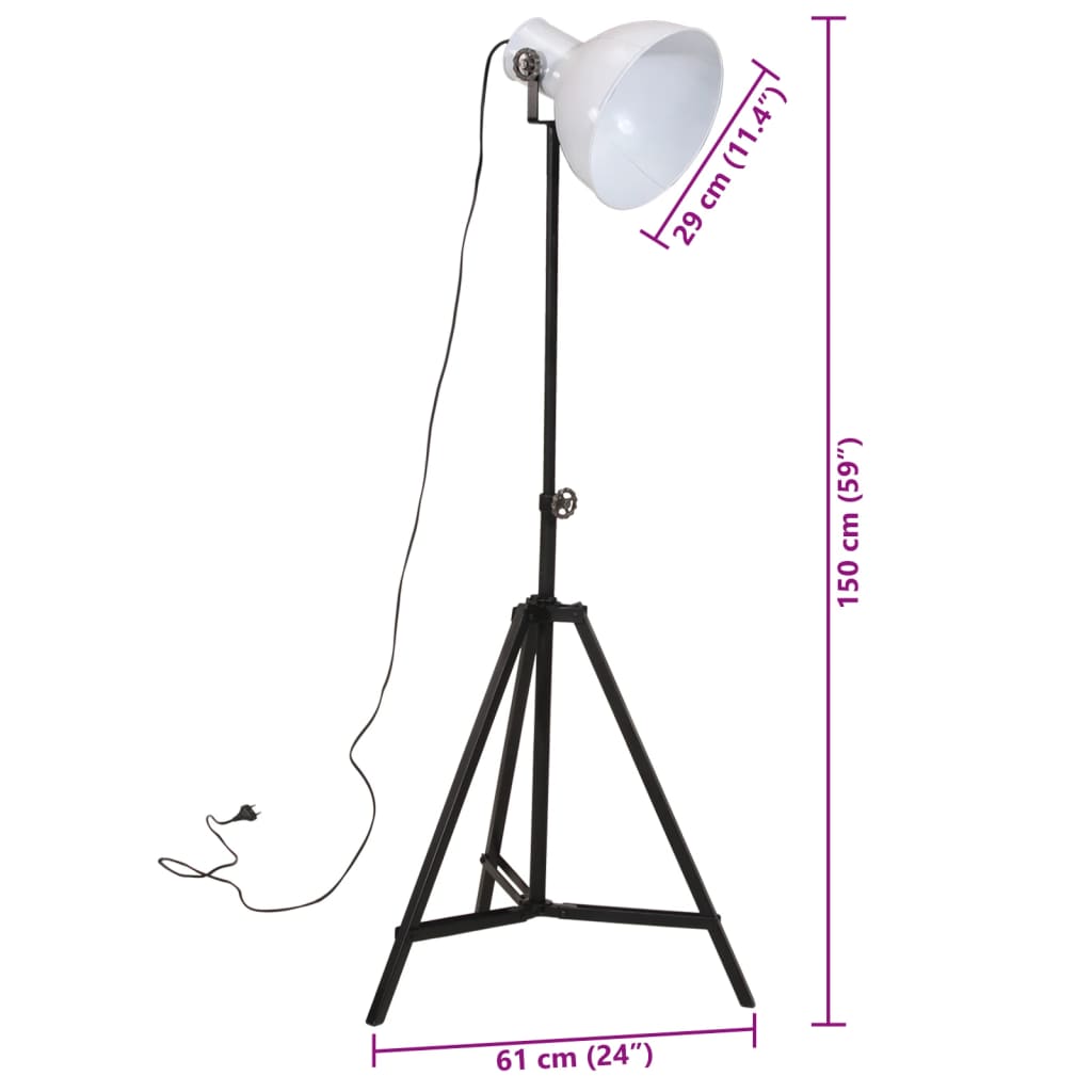 Lampadaire 25 W blanc 61x61x90/150 cm E27