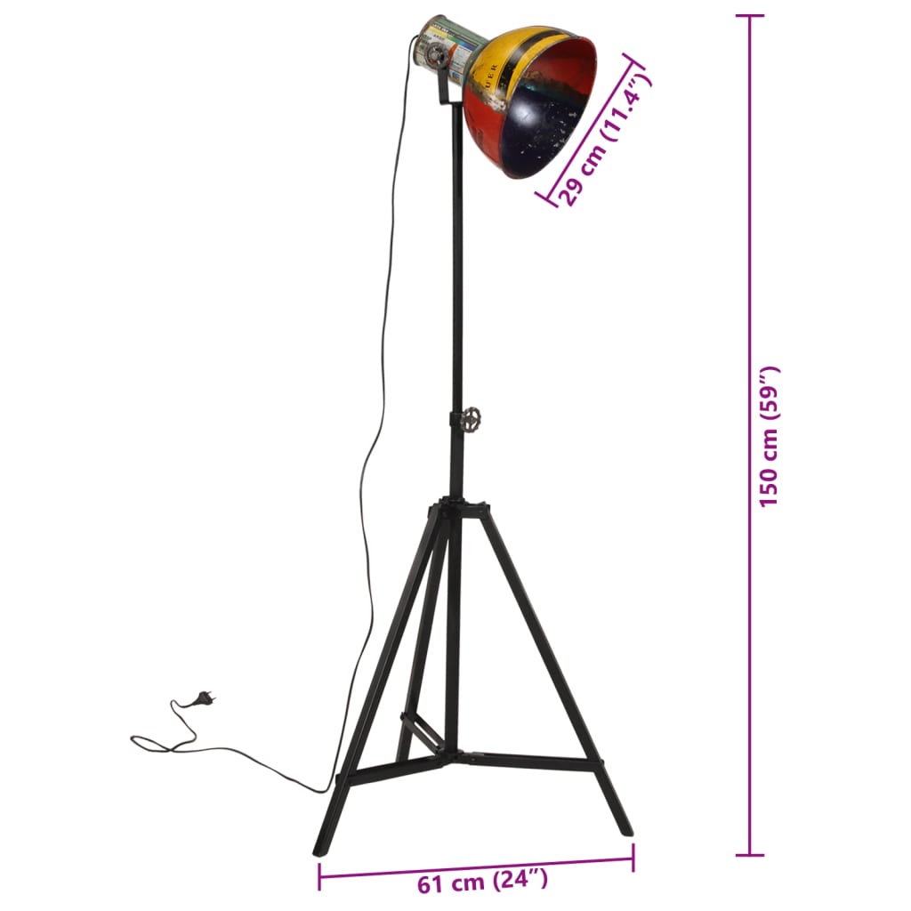 Lampadaire 25 W multicolore 61x61x90/150 cm E27