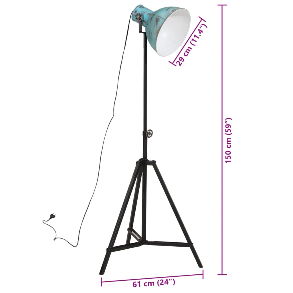 Lampadaire 25 W bleu 61x61x90/150 cm E27