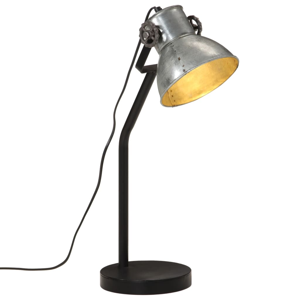 Lampe de bureau 25 W vintage argent 17x17x60 cm E27